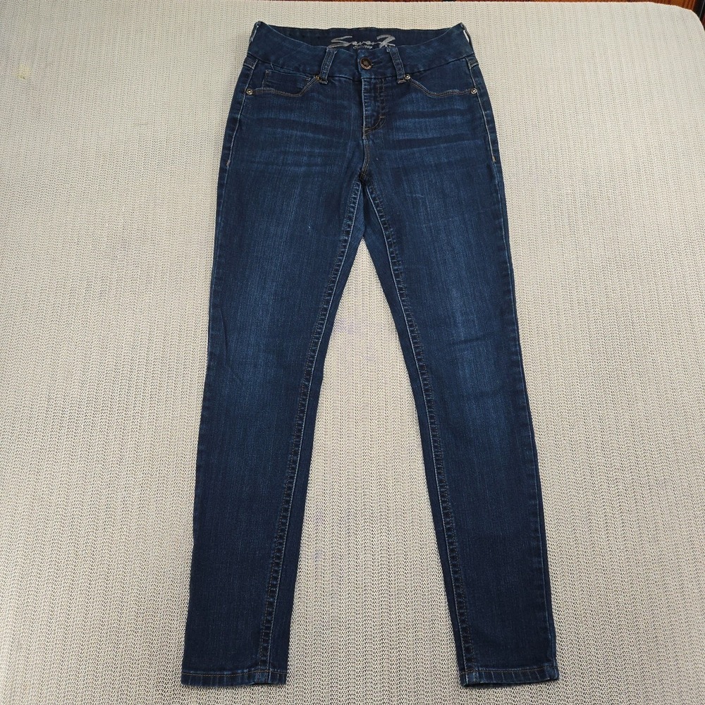 Seven 7 Skinny Jeans Womens 6 Blue Denim Dark Wash 30 Waist Straight Leg